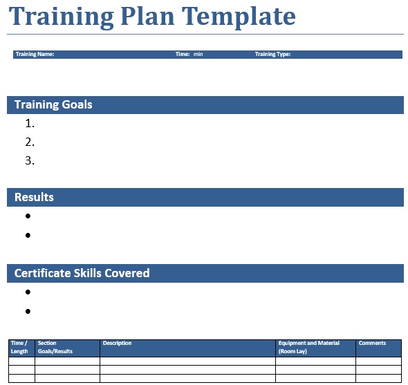 best training plan template 1