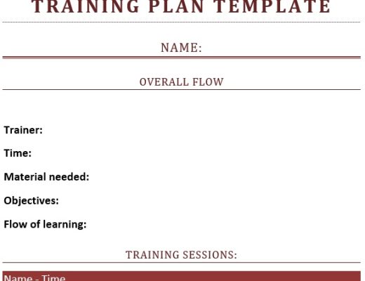 best training plan template 4