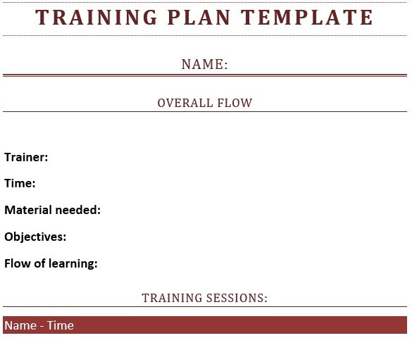 best training plan template 4