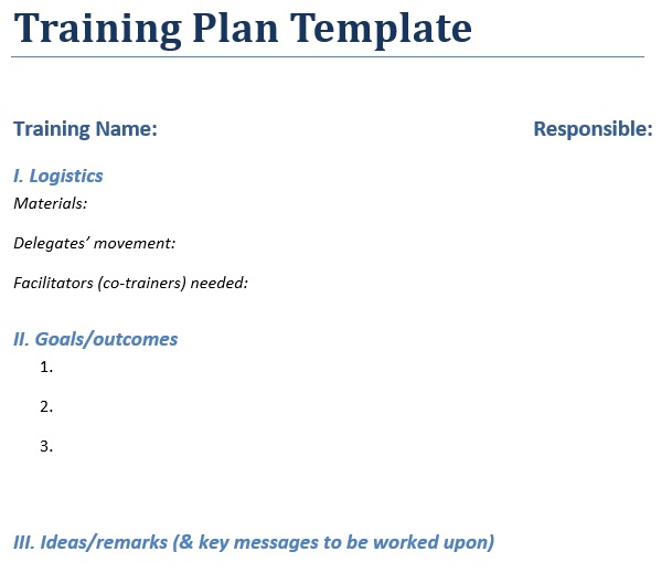 best training plan template 5