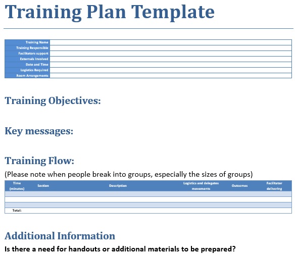 best training plan template 7