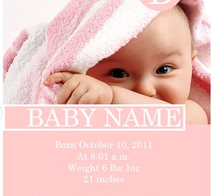 birth announcement card template