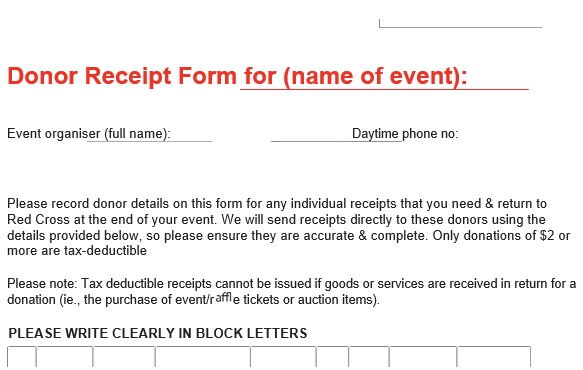 donor receipt form 1