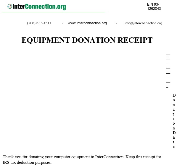 equipment donation form template