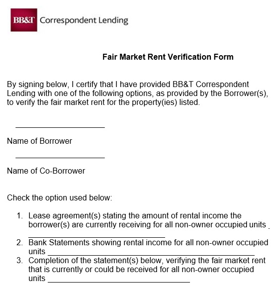 fair market rent verification form