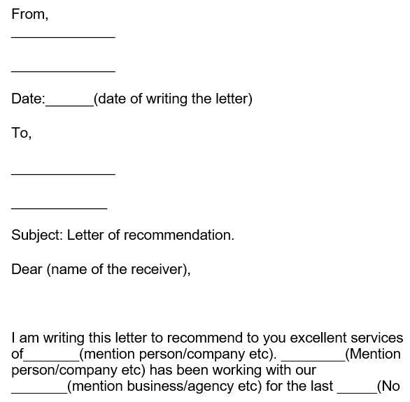 free business reference letter
