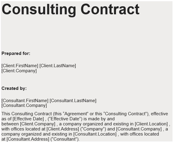 free consulting contract template word