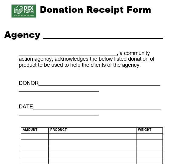 free donation receipt form 1