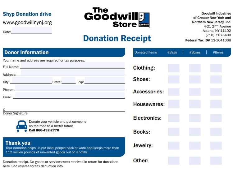 free donation receipt template 2