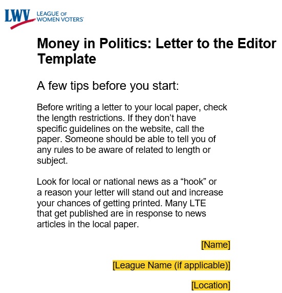 free letter to the editor template 10