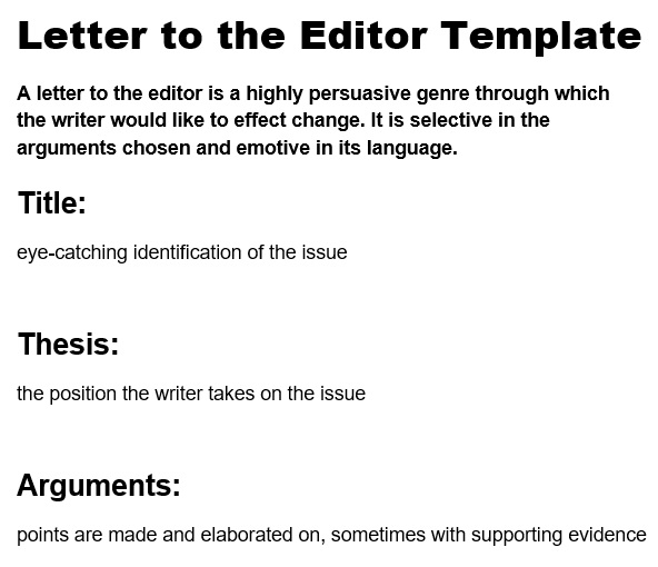 free letter to the editor template 15
