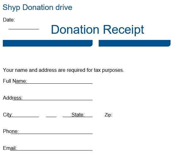 free non profit donation receipt template 2