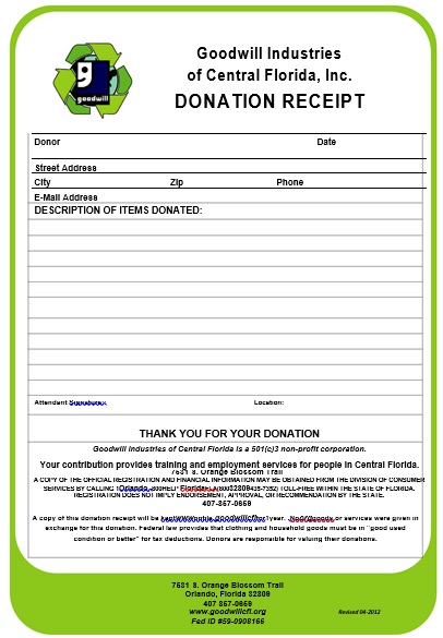 free non profit donation receipt template 4