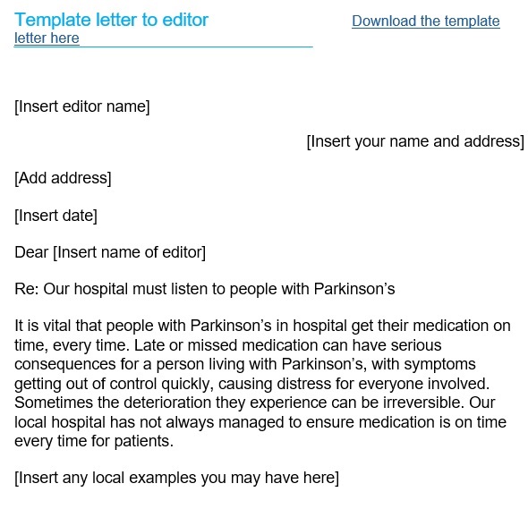 free printable letter to the editor template