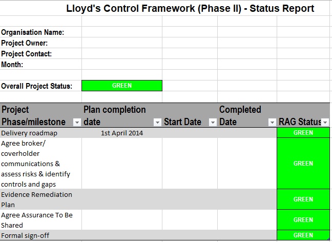 free project status report template 6