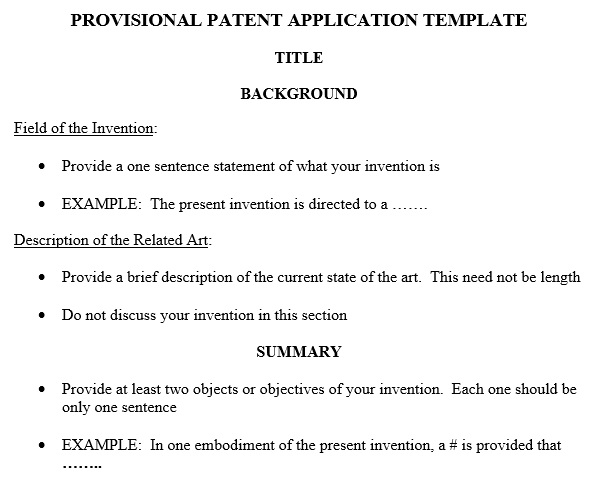 free provisional patent application template 19