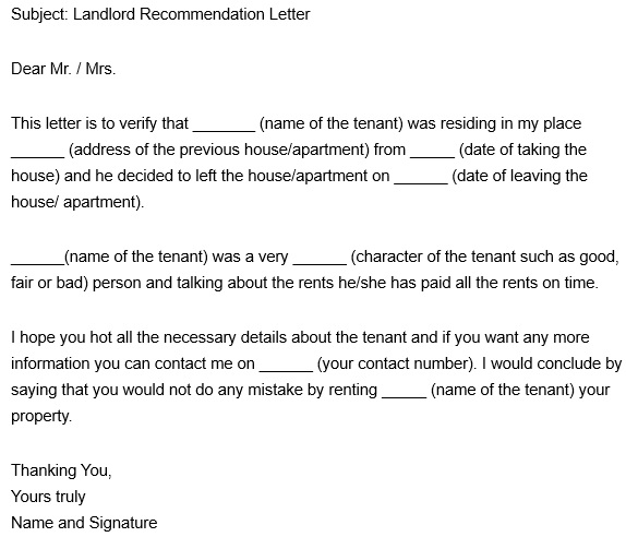 free rental reference letter 2