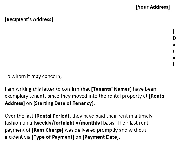 free rental reference letter 5