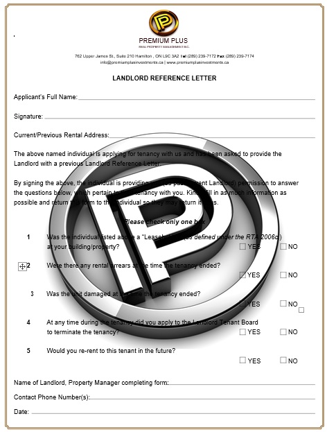 landlord reference letter template