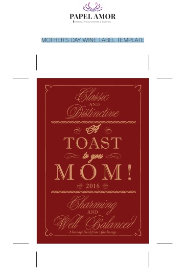 mothers day wine label template