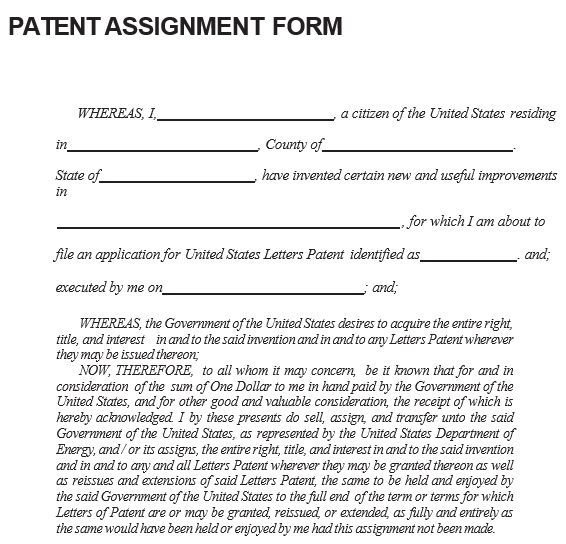 patent assignment form