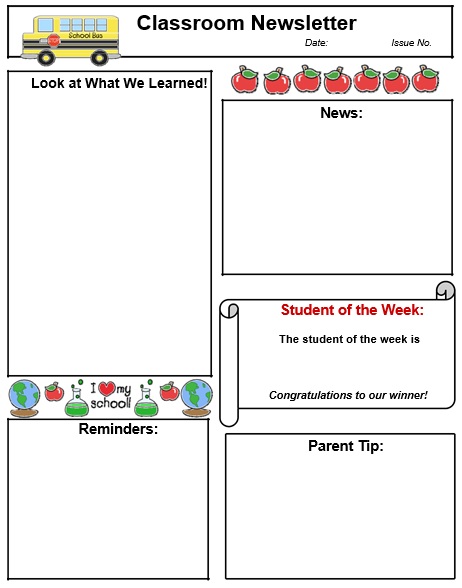printable classroom newsletter template