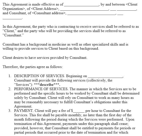 printable consulting contract template 2