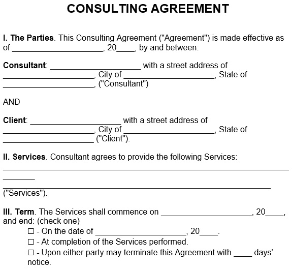printable consulting contract template 5