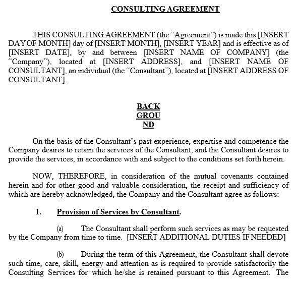 printable consulting contract template 6