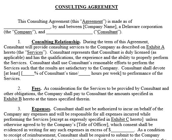 printable consulting contract template 7