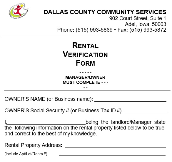 printable rental verification form