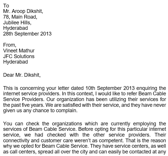 professional business reference letter 10