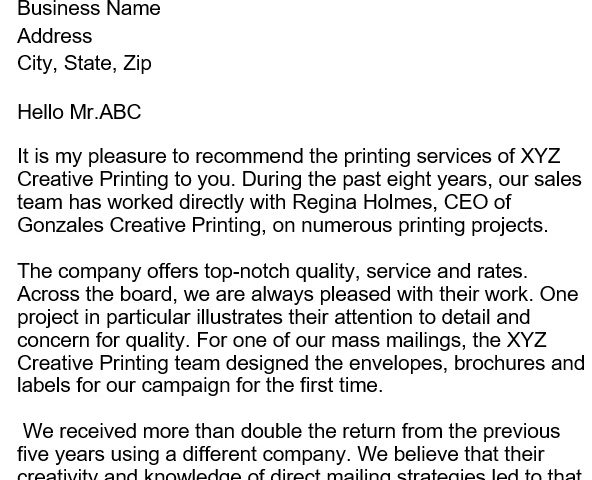 professional business reference letter 6