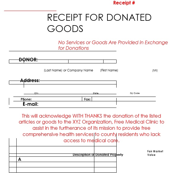 receipt for donated goods 1