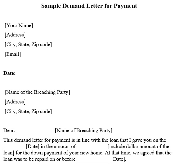 sample strong demand letter for payment
