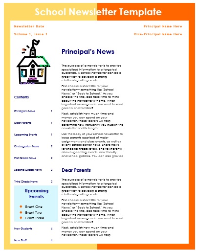 school newsletter template