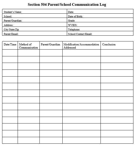 Printable Parent Communication Log Templates (Excel / Word) - Best ...