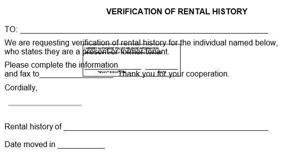 verification of rental history form