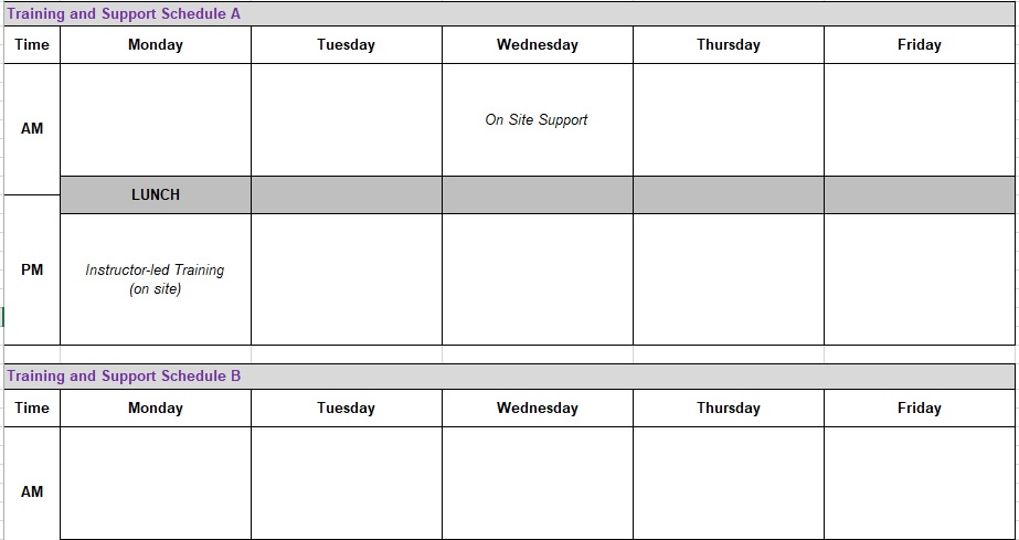weekly training plan template