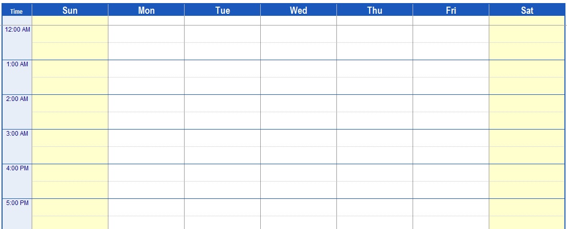 best daily work schedule template 4