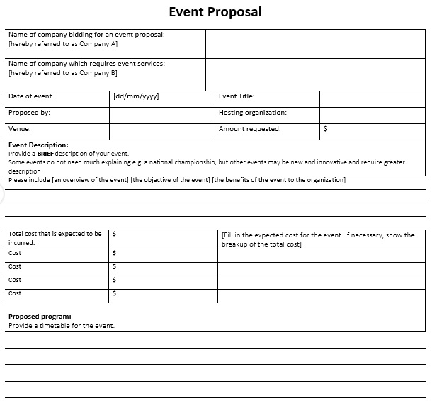 best event proposal template 2