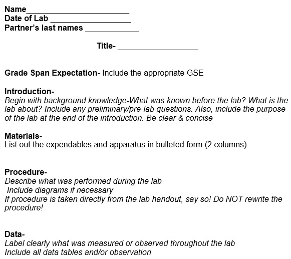 blank lab report template