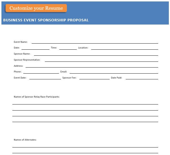 business event sponsorship proposal template