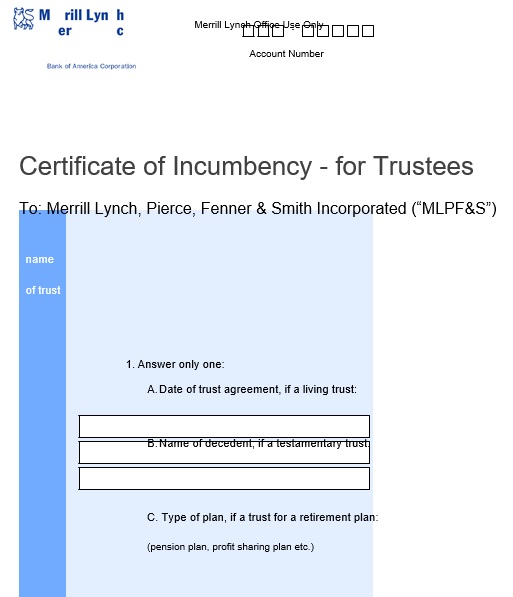 certificate of incumbency trustee