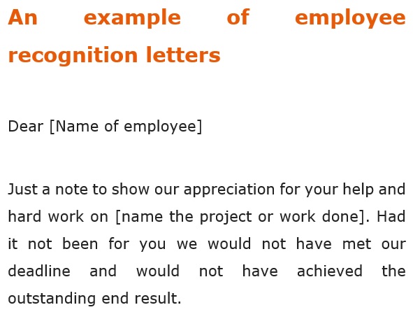 employee recognition letter example