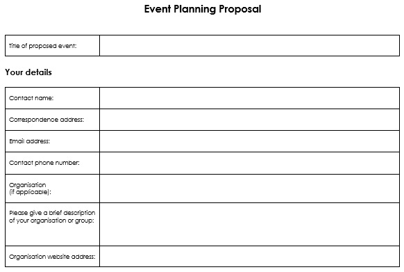 event planning proposal template