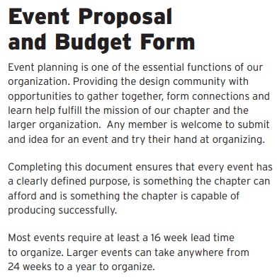 event proposal and budget form
