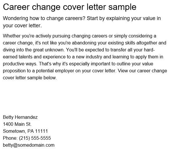 free career change cover letter 3