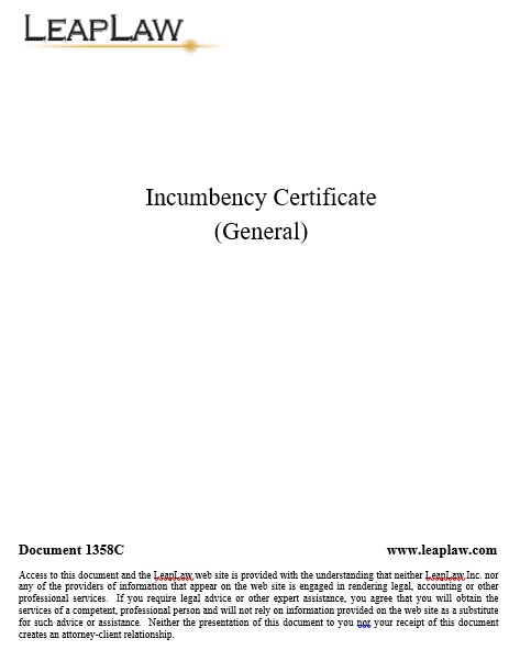 free certificate of incumbency template 8