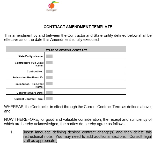 free contract amendment template 8